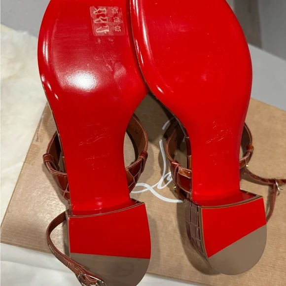 Just Queen 55 Croc-Embossed Sandals - Picture 11 of 15